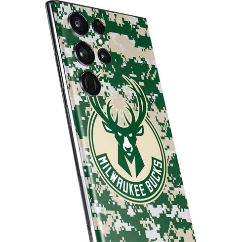 NBA Milwaukee Bucks Camo Digi Galaxy S22 Ultra Skin