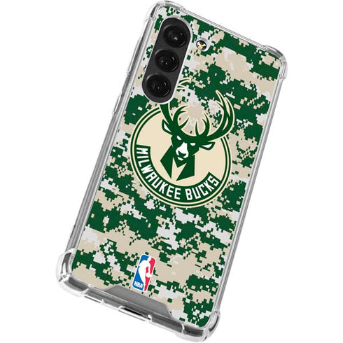 NBA Milwaukee Bucks Camo Digi Galaxy S23 Clear Case