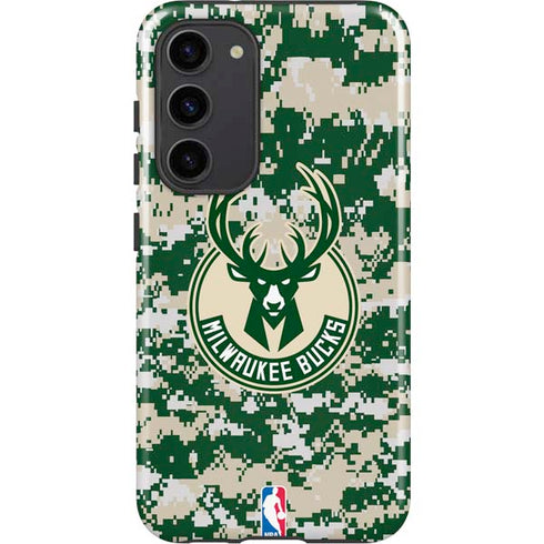 NBA Milwaukee Bucks Camo Digi Galaxy S23 Plus Pro Case