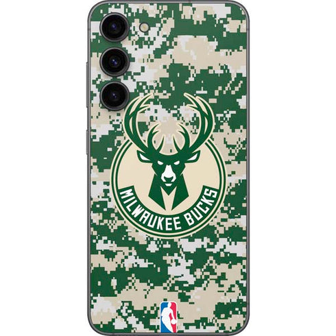 NBA Milwaukee Bucks Camo Digi Galaxy S23 Plus Skin