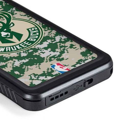 NBA Milwaukee Bucks Camo Digi Galaxy S23 Plus Waterproof Case