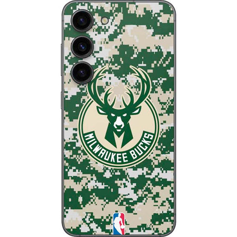 NBA Milwaukee Bucks Camo Digi Galaxy S23 Skin