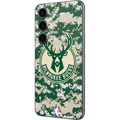 NBA Milwaukee Bucks Camo Digi Galaxy S23 Skin