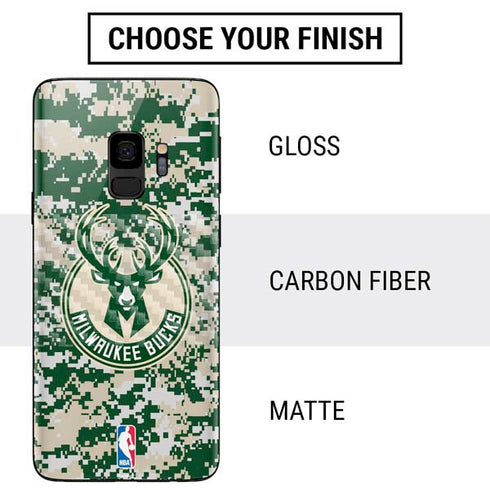 NBA Milwaukee Bucks Camo Digi Galaxy S9 Skin