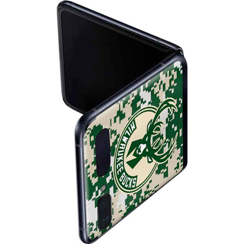 NBA Milwaukee Bucks Camo Digi Galaxy Z Flip Skin