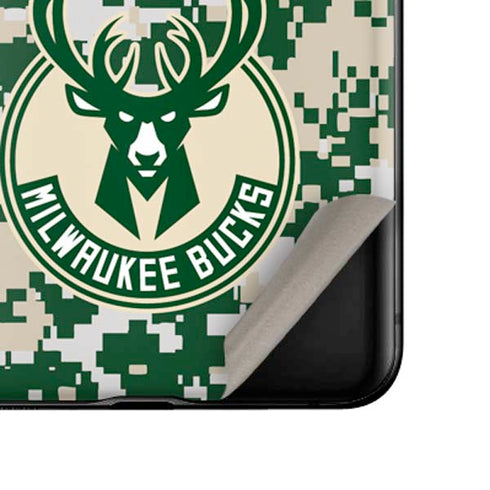 NBA Milwaukee Bucks Camo Digi Galaxy Z Flip Skin