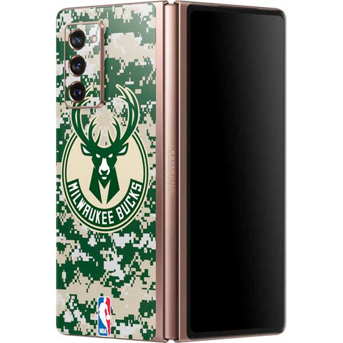 NBA Milwaukee Bucks Camo Digi Galaxy Z Fold2 5G Skin