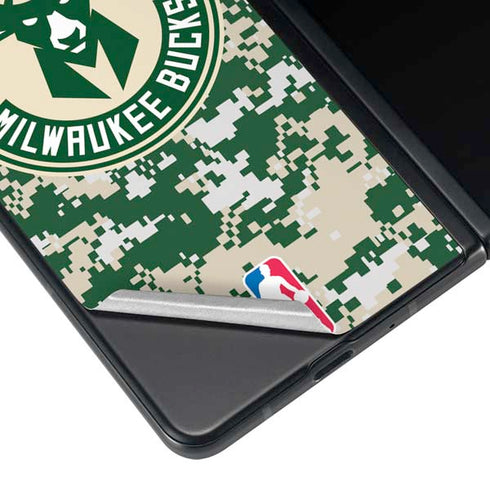 NBA Milwaukee Bucks Camo Digi Galaxy Z Fold4 5G Skin