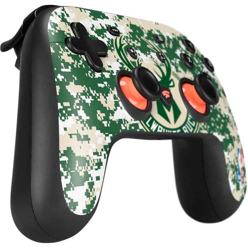 NBA Milwaukee Bucks Camo Digi Google Stadia Controller Skin