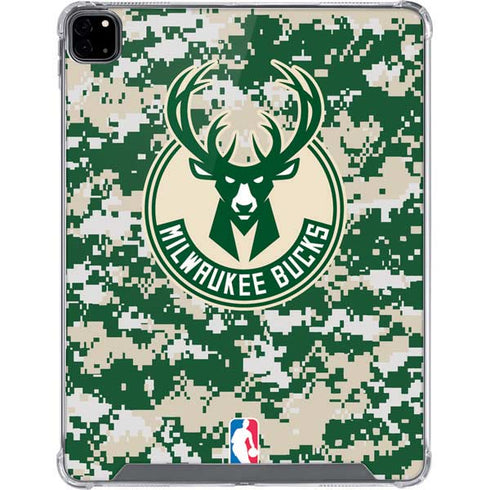 NBA Milwaukee Bucks Camo Digi iPad Pro 12.9in (2020) Clear Case