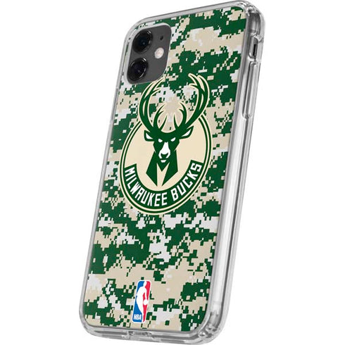 NBA Milwaukee Bucks Camo Digi iPhone 11 Clear Case
