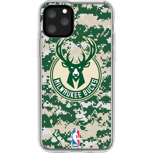 NBA Milwaukee Bucks Camo Digi iPhone 11 Pro Clear Case