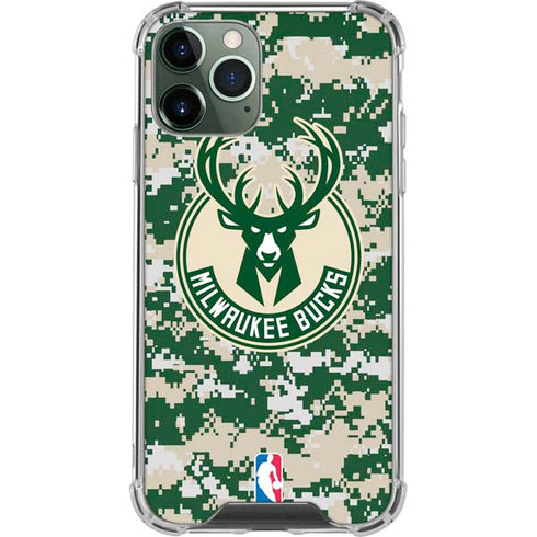 NBA Milwaukee Bucks Camo Digi iPhone 11 Pro Max Clear Case