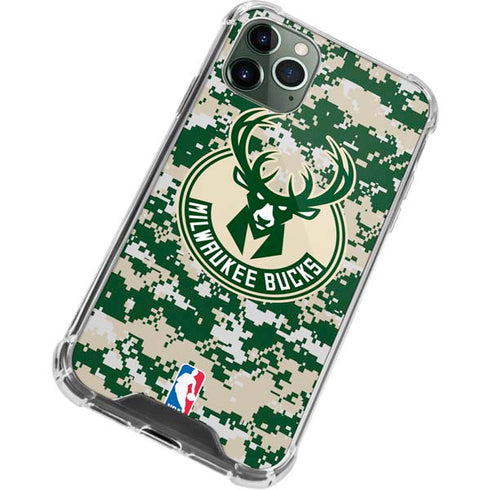 NBA Milwaukee Bucks Camo Digi iPhone 11 Pro Max Clear Case