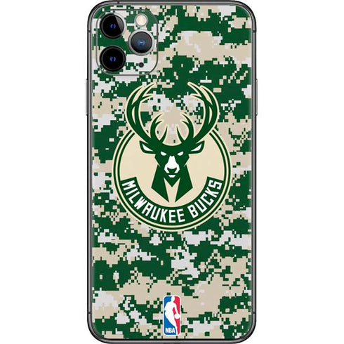NBA Milwaukee Bucks Camo Digi iPhone 11 Pro Max Skin