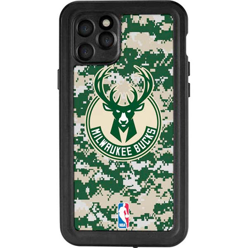 NBA Milwaukee Bucks Camo Digi iPhone 11 Pro Waterproof Case