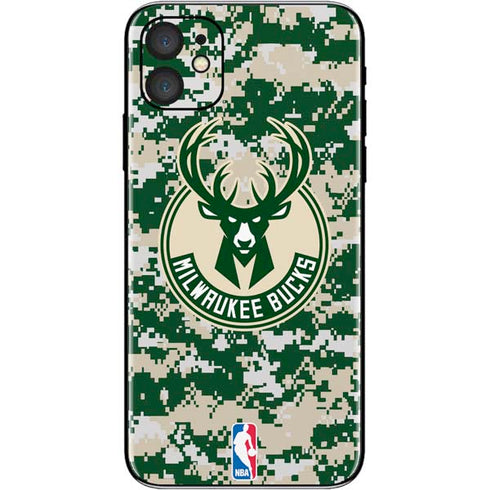NBA Milwaukee Bucks Camo Digi iPhone 11 Skin