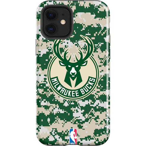 NBA Milwaukee Bucks Camo Digi iPhone 12 Impact Case