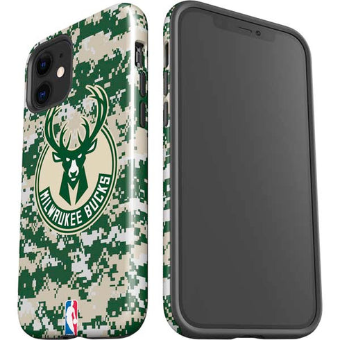 NBA Milwaukee Bucks Camo Digi iPhone 12 Impact Case