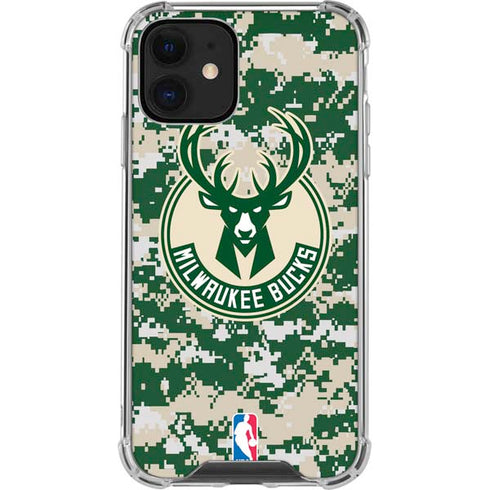 NBA Milwaukee Bucks Camo Digi iPhone 12 Mini Clear Case