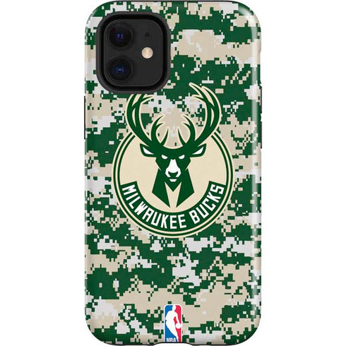 NBA Milwaukee Bucks Camo Digi iPhone 12 Mini Impact Case