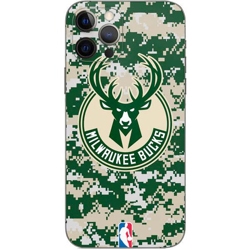 NBA Milwaukee Bucks Camo Digi iPhone 12 Pro Skin