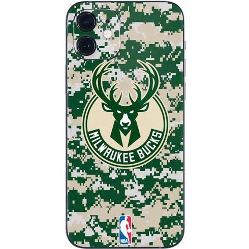 NBA Milwaukee Bucks Camo Digi iPhone 12 Skin