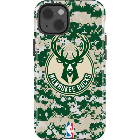 NBA Milwaukee Bucks Camo Digi iPhone 13 Impact Case