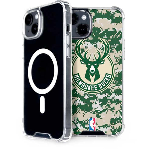 NBA Milwaukee Bucks Camo Digi iPhone 13 MagSafe Case
