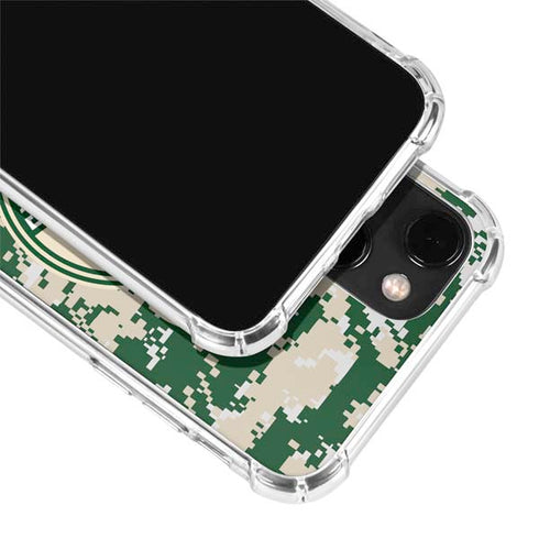NBA Milwaukee Bucks Camo Digi iPhone 13 Mini Clear Case