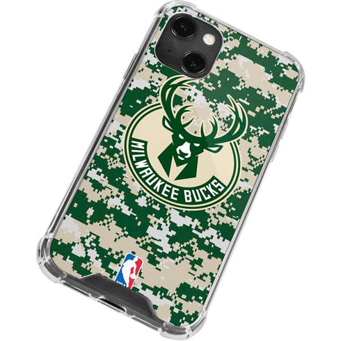 NBA Milwaukee Bucks Camo Digi iPhone 13 Mini Clear Case
