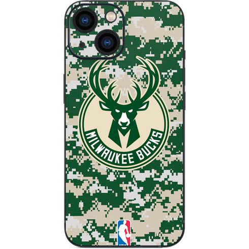 NBA Milwaukee Bucks Camo Digi iPhone 13 Mini Skin