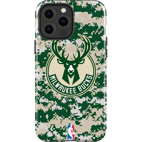 NBA Milwaukee Bucks Camo Digi iPhone 13 Pro Max Impact Case