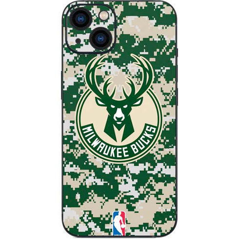 NBA Milwaukee Bucks Camo Digi iPhone 13 Skin