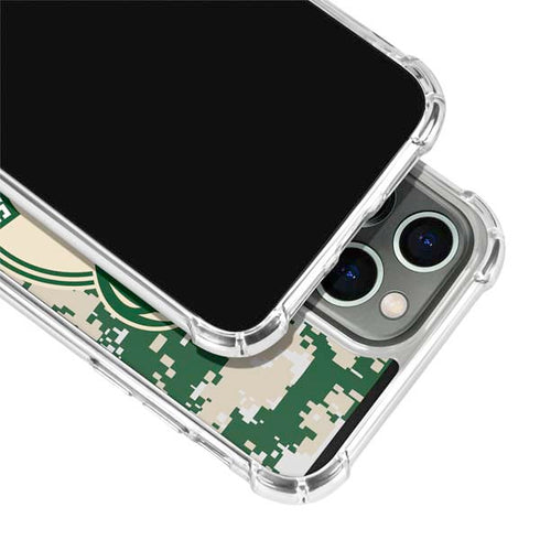 NBA Milwaukee Bucks Camo Digi iPhone 14 Pro Clear Case