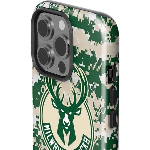 NBA Milwaukee Bucks Camo Digi iPhone 14 Pro Impact Case