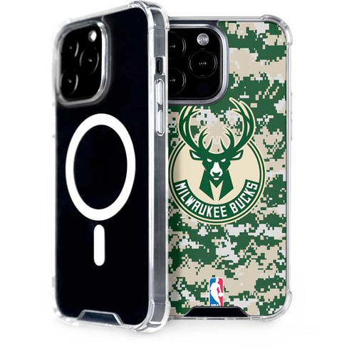 NBA Milwaukee Bucks Camo Digi iPhone 15 Pro Max MagSafe Case