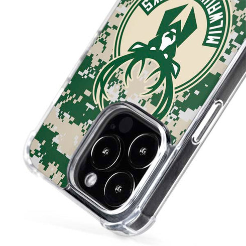 NBA Milwaukee Bucks Camo Digi iPhone 14 Pro Max MagSafe Case