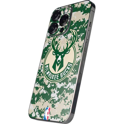 NBA Milwaukee Bucks Camo Digi iPhone 14 Pro Max Skin
