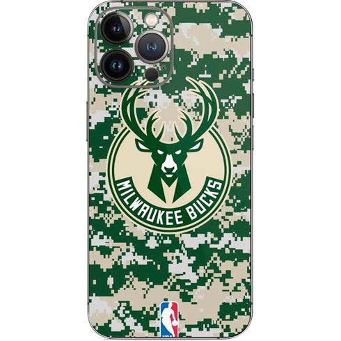 NBA Milwaukee Bucks Camo Digi iPhone 14 Pro Max Skin