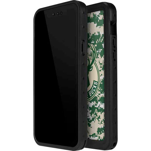 NBA Milwaukee Bucks Camo Digi iPhone 14 Pro Max Waterproof Case
