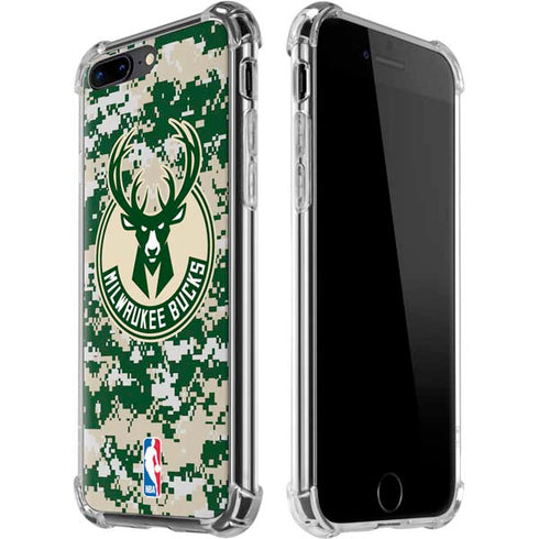 NBA Milwaukee Bucks Camo Digi iPhone 7/8 Plus Clear Case