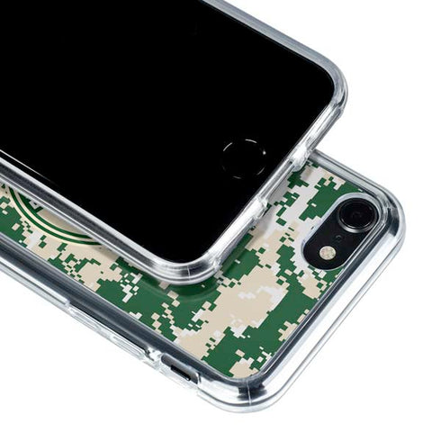 NBA Milwaukee Bucks Camo Digi iPhone SE (2nd & 3rd Gen) Clear Case
