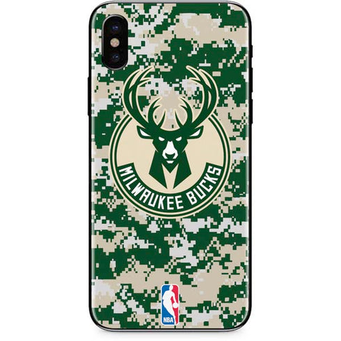 NBA Milwaukee Bucks Camo Digi iPhone XS Skin