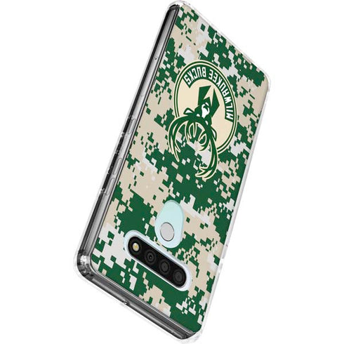 NBA Milwaukee Bucks Camo Digi LG Stylo 6 Clear Case