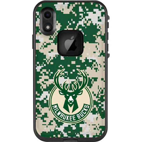 NBA Milwaukee Bucks Camo Digi LifeProof Fre iPhone Skin