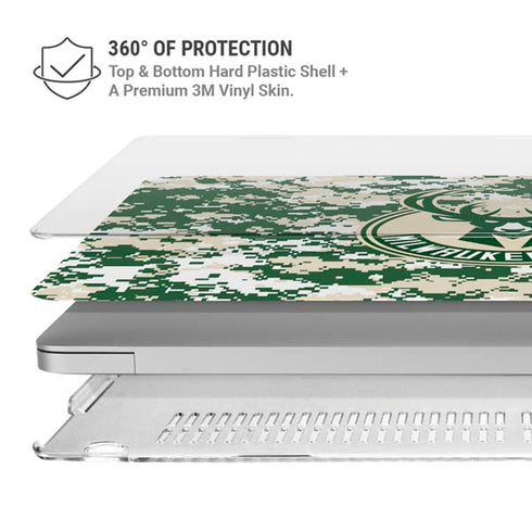 NBA Milwaukee Bucks Camo Digi MacBook Air 13in M1 (2021) Case plus Skin