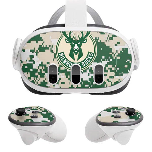 NBA Milwaukee Bucks Camo Digi Meta Quest 3 Skin