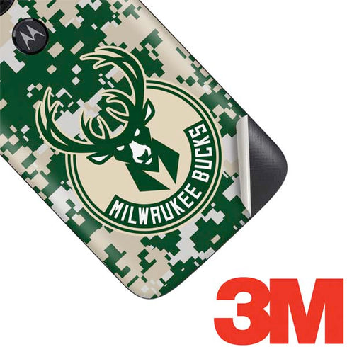 NBA Milwaukee Bucks Camo Digi Moto E5 Play Skin