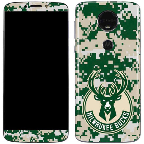 NBA Milwaukee Bucks Camo Digi Moto E5 Plus Skin